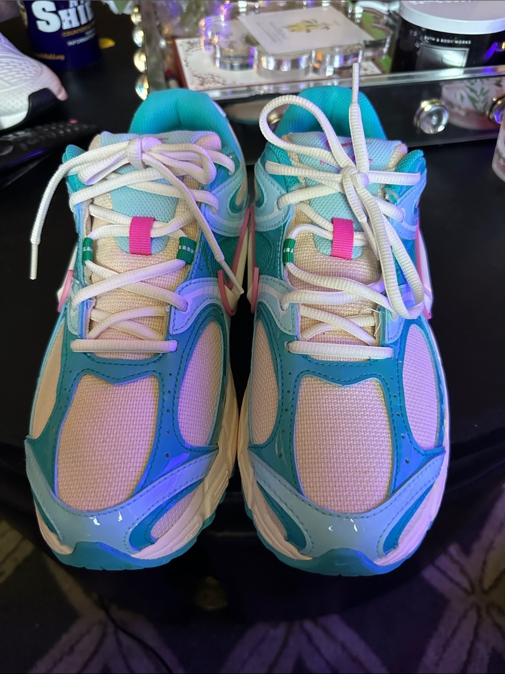 Nike Women's Turquoise, White & Pink Athletic Sneakers